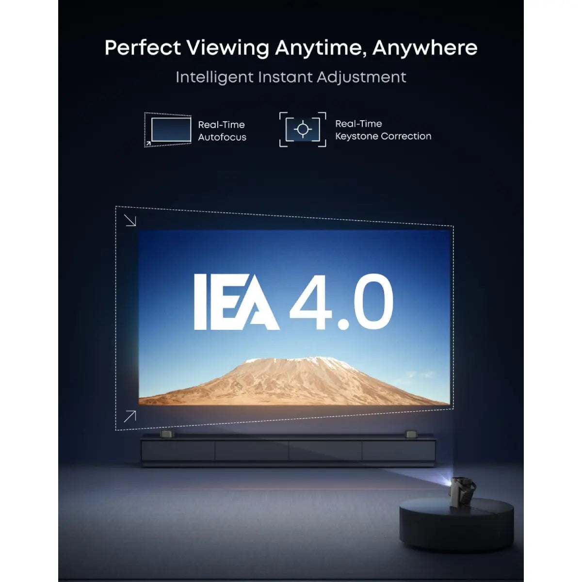 Nebula P1 Portable GTV Projector with Detachable Speakers, 650 ANSI Lumens, 1080P, 20W Truly 2.0 Surround Sound, Dolby Audio, Built-In Gimbal, Auto Adjustment, 180" Big Screen, Carry Handle