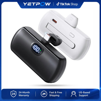 Portable Charger 2 Pack, 5000Mah Mini Power Bank with USB-C, 22.5W Max Fast Charging, LCD Display and Built-In Stand, Portable Phone Charger for Iphone 17/16/15 Android Travel,Z6 Summerwins