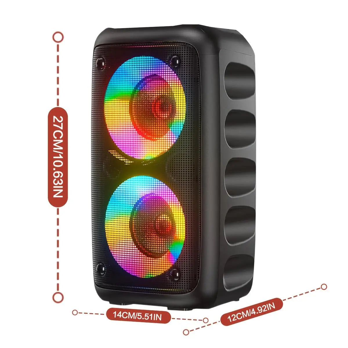 Portable Wireless Bluetooth Speaker - Dual 4" Subwoofer, Loud Bass & RGB Lights. Supports TWS, MIC, USB, AUX. Perfect for Outdoor Camping, Karaoke & Parties. Ideal Holiday Gift! Microphone with Stereo Btspeaker