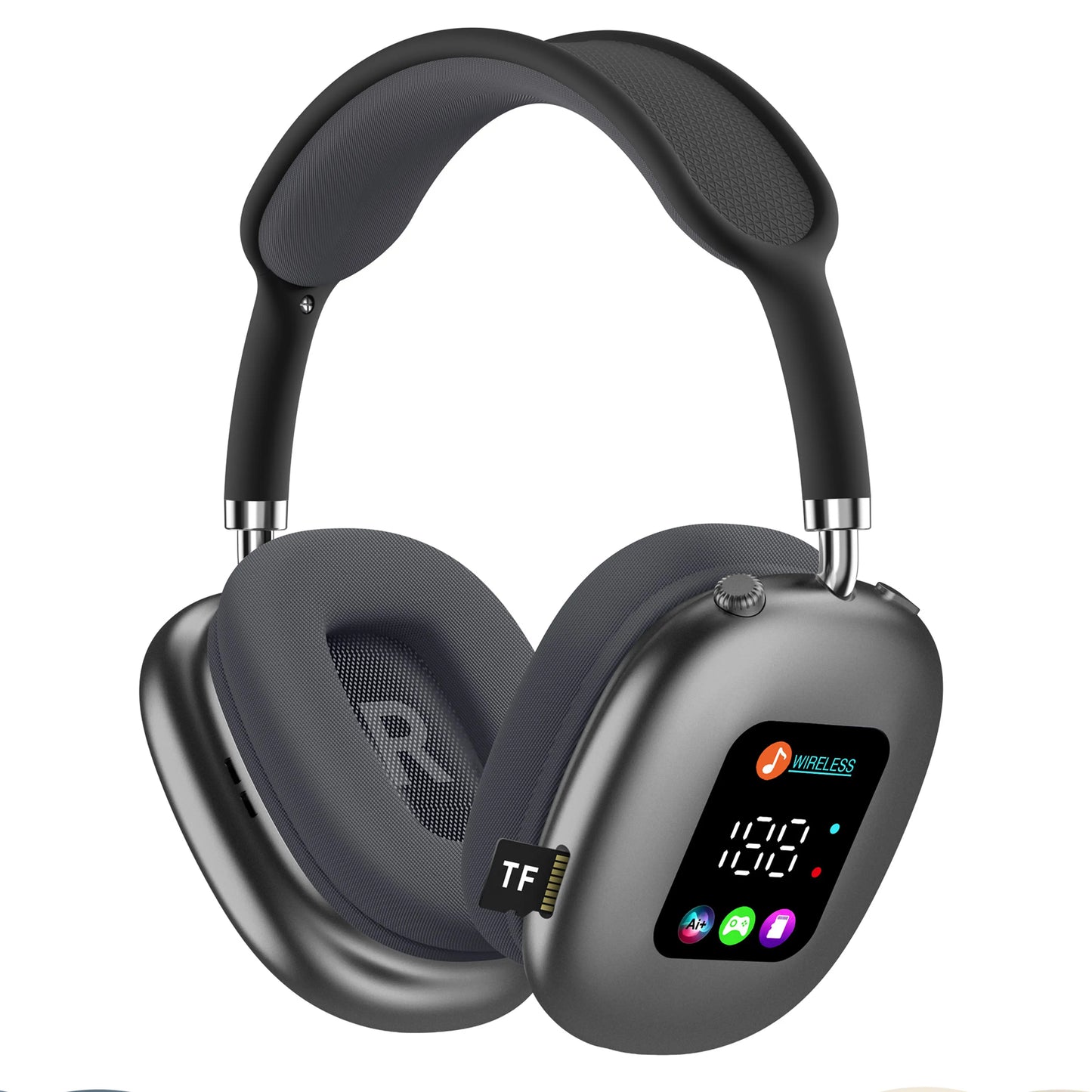 2026 New Over-Ear Headphones Bluetooth - Smart Color Screen, Digital Display, 16.0 H & above Battery Life, Equalizer Adjustment Function, Low Latency Mode, Aesthetic Audio Headset for Games, Father'S Day Gift