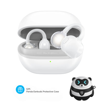 Soundpeats POP Clip Open-Ear Wireless Earbuds with Bluetooth 5.4, ENC Noise Cancelling, Game Mode, Fast Charging, IPX5 Waterproof Rating, 30 Hours Playtime for Sports and Everyday Use, Includes Complimentary Panda Protective Case