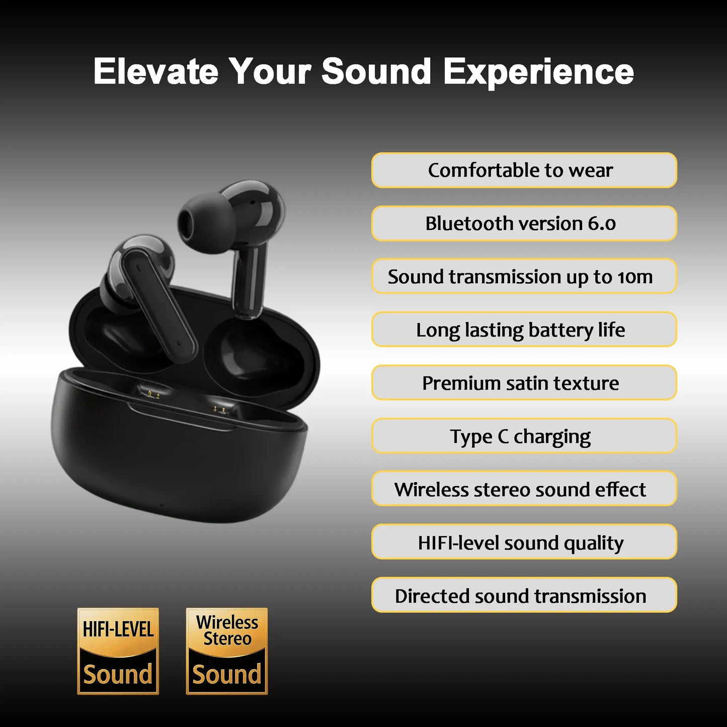 Wireless Noise-Cancelling Bluetooth Earbuds with Durable Charging Audio Accessories, Shockproof Metal Chain Hook Headset Carrying Case with Clips, Electronic Travel Essentials