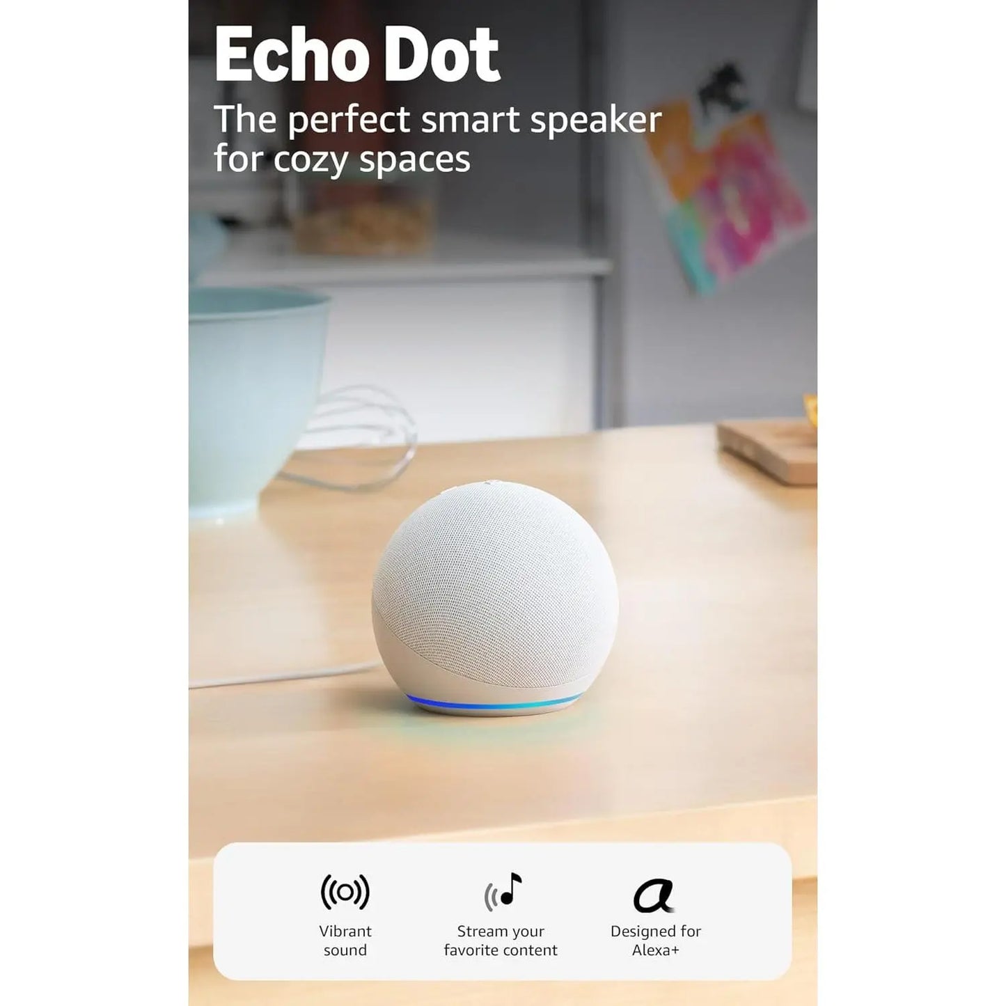 Amazon Echo Dot (Newest Model) - Vibrant Sounding Speaker, Designed for Alexa+, Great for Bedrooms, Dining Rooms and Offices, Charcoal Bluetooth