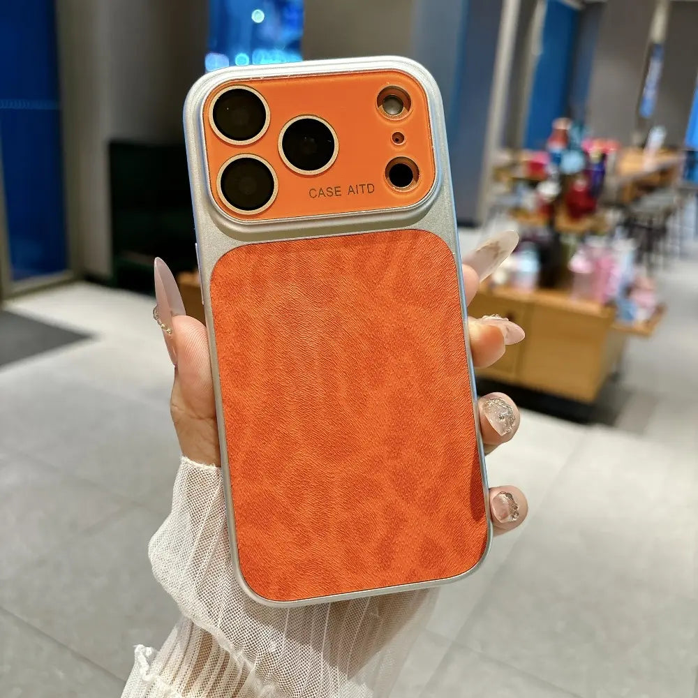 Stylish Leopard Print Phone Case with Large Window & Built-In Lens Protector, Cover for Iphone 14/15/16/17 Pro Max