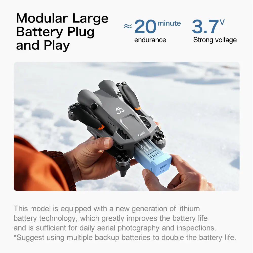 GT50 Brushless Drone Tools and Gadgets with Screen Remote Controller, Adjustable Camera, Optical Flow Positioning