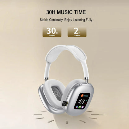2026 New Over-Ear Headphones Bluetooth - Smart Color Screen, Digital Display, 16.0 H & above Battery Life, Equalizer Adjustment Function, Low Latency Mode, Aesthetic Audio Headset for Games, Father'S Day Gift