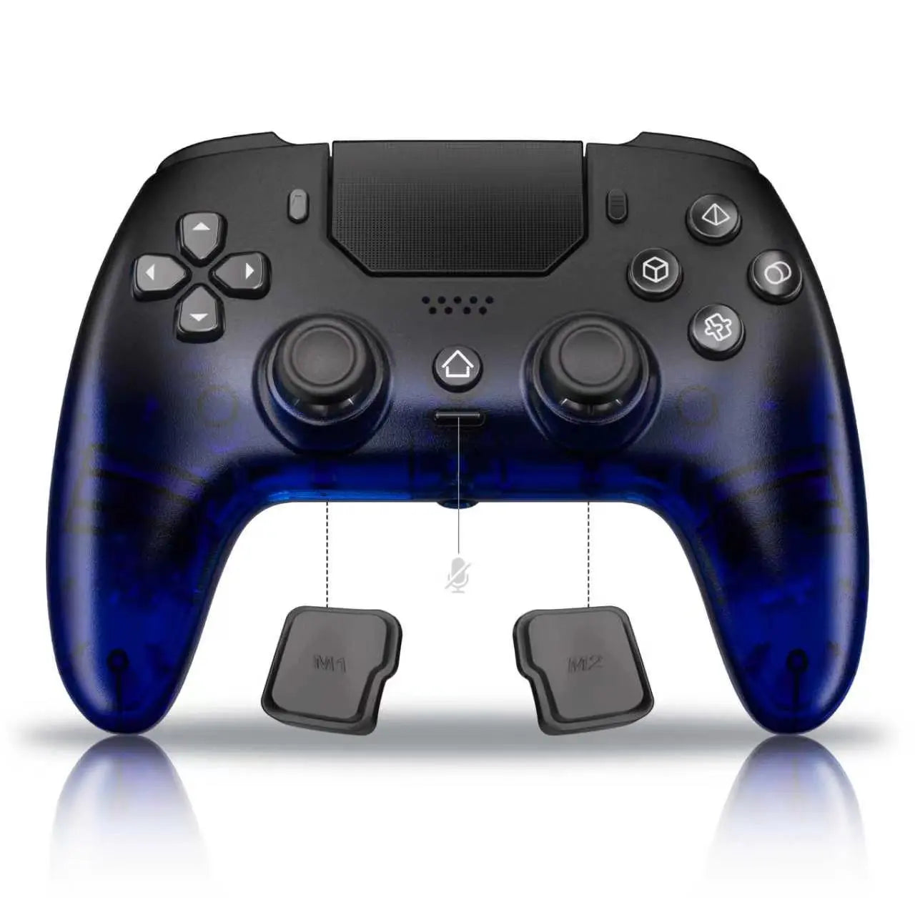 YUYIU Hall Effect Wireless Controller for PS5/PC – Programmable Macro Back Buttons, 6-Axis Gyro, Dual Vibration, Turbo, Touchpad, Bluetooth 5.0, 3.5Mm Audio & Mic