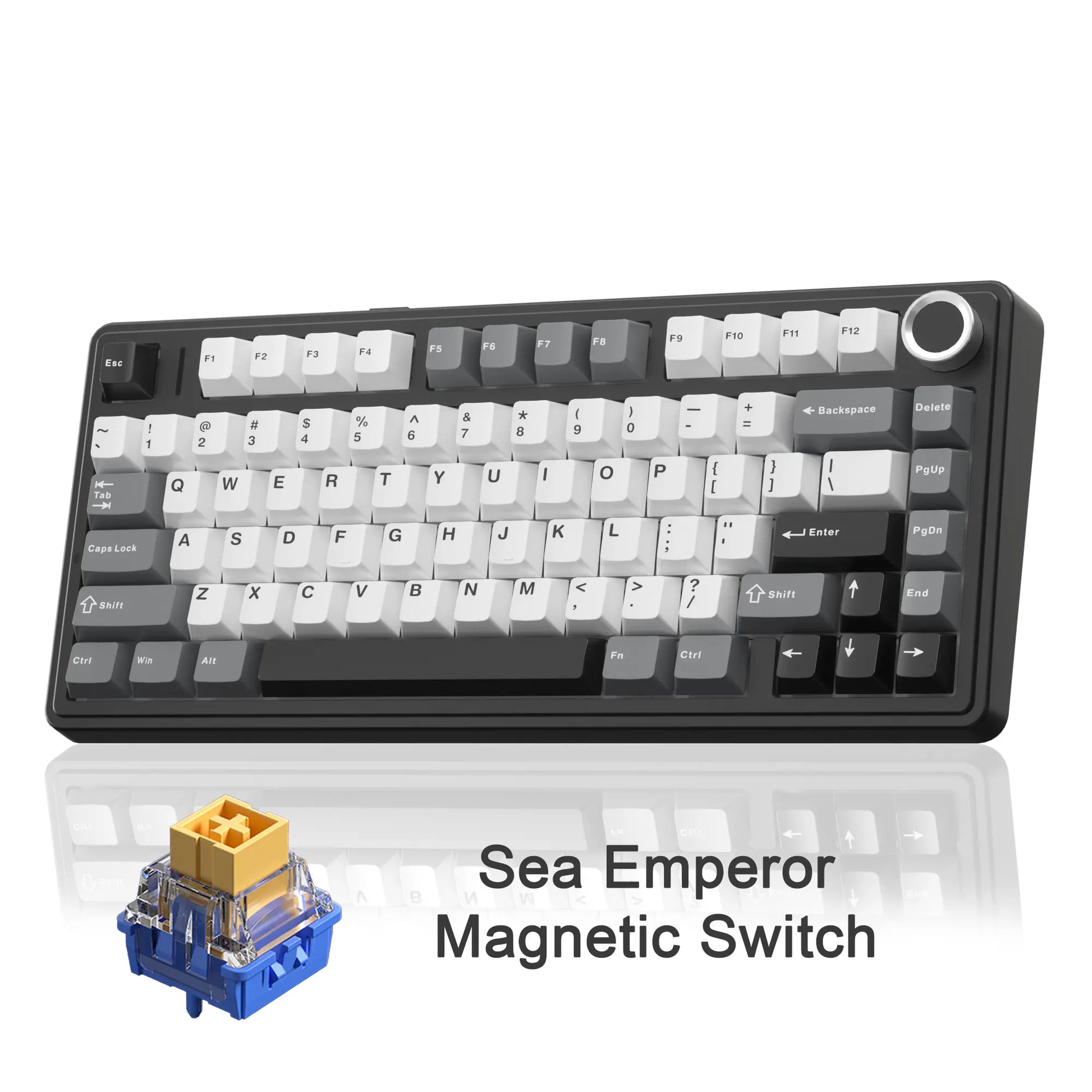 [NEW]AULA F75 HE Wireless Magnetic Switch Custom Gaming Keyboard, 75% Hall Effect Keyboard with Rapid Trigger, 8000Hz Polling Rate , Adjustable Actuation, BT/2.4G/USB-C, Hot Swappable RGB Backlit Keyboard for PC Gamer Multi-Device Creamy Keyboard