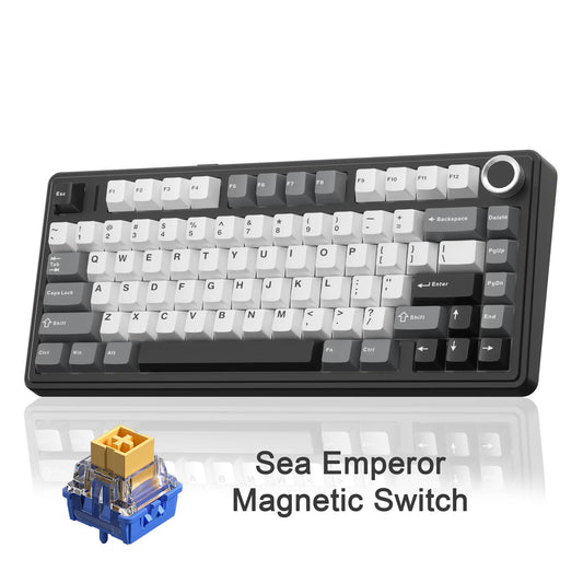 [NEW]AULA F75 HE Wireless Magnetic Switch Custom Gaming Keyboard, 75% Hall Effect Keyboard with Rapid Trigger, 8000Hz Polling Rate , Adjustable Actuation, BT/2.4G/USB-C, Hot Swappable RGB Backlit Keyboard for PC Gamer Multi-Device Creamy Keyboard
