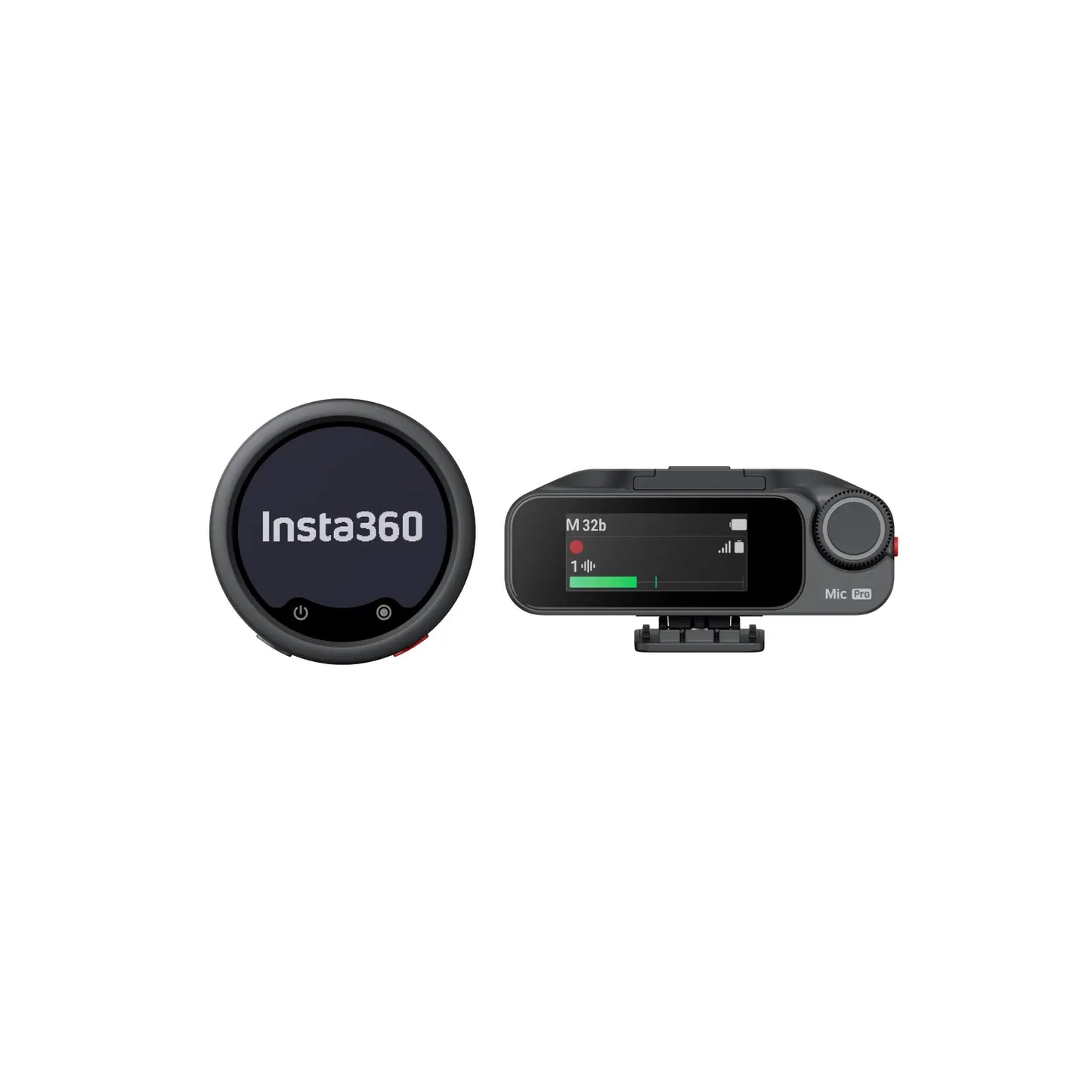 Insta360 Mic Pro, Wireless Mini Lavalier Microphone for Iphone/Camera/Android, Video Recording, Bluetooth, Customizable E-Ink Display, 3-Mic Array, Available for Lightning Device