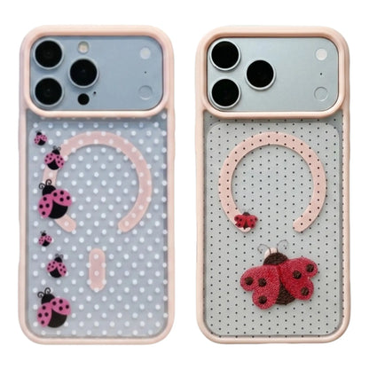 Clear Phone Case for Iphone 17 16 Pro Max plus 15 14 13 12 11 Air E Ladybug Floral Dots Pattern Magnetic Sunction Acrylic Back Full Body Protective Cover Protection Wireless Shockproof Transparent Silicone Casing