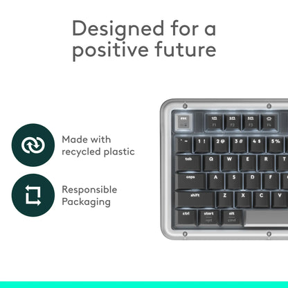 Logitech Alto Keys K98M Full-Sized Durable Multi-Device Bluetooth Mechanical Keyboard, Customizable Switches, Vibration-Absorbing Gasket, Illuminated Backlit Keys, USB-C Charging, for PC, Mac Laptops, Bluetooth Keyboards, Full-Sized Mechanical Keyboards