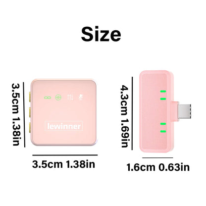 Mother'S Day Sale Lewinner Professional Noise-Canceling Wireless Reverb Lavalier Microphone, 4-Person Interconnect, for Smartphones, Tablets, and Laptops, with Ios/Type-C Interface, Rechargeable Outdoorfun Audio