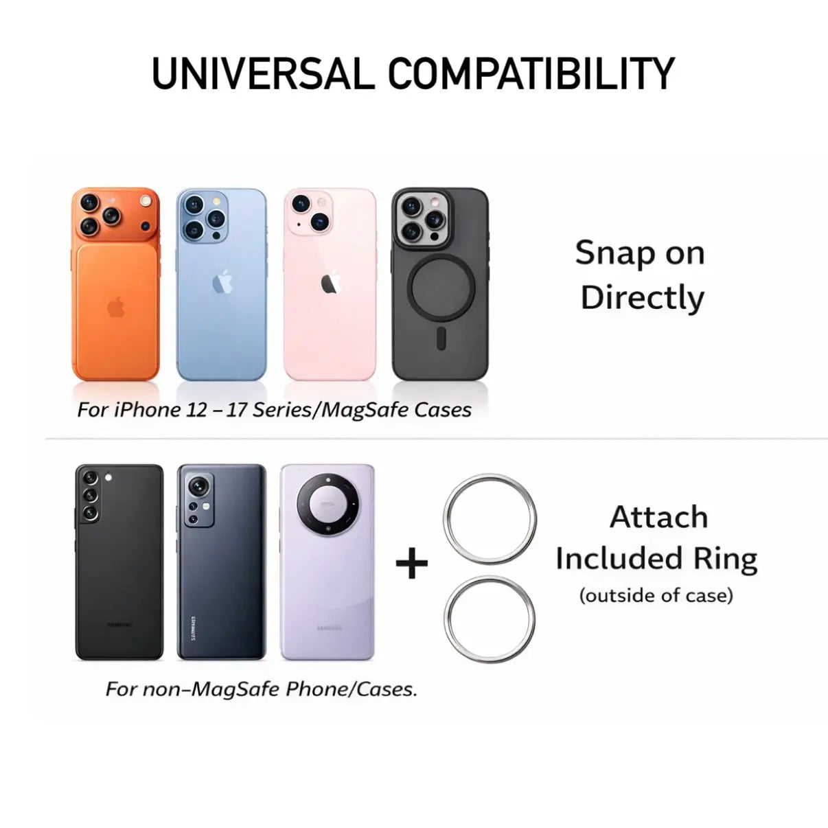 Gripstick - Magnetic Kickstand Phone Grip & Suction Mount | Foldable & Adjustable Phone Stand | Magsafe Phone Holder | Sticky Grip, Silicone Suction Cup Phone Mount