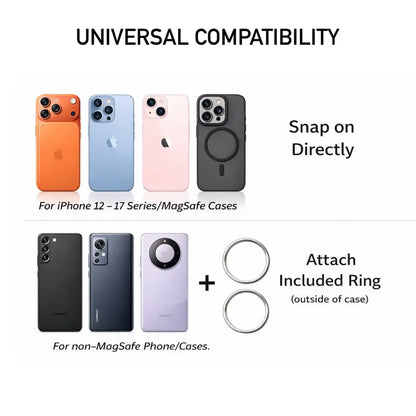 Gripstick - Magnetic Kickstand Phone Grip & Suction Mount | Foldable & Adjustable Phone Stand | Magsafe Phone Holder | Sticky Grip, Silicone Suction Cup Phone Mount
