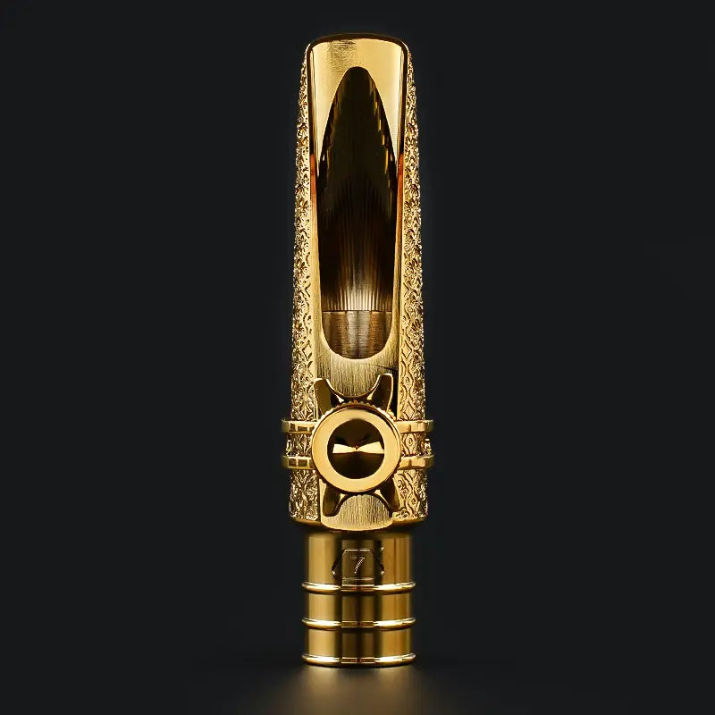 Metal Jazz Tenor Saxophone Mouthpiece -Music Accessories, Warm Deep Vibrant Tone, Intricately Carved Patterns Cover the Entire Body， Ideal for Beginners in Concert Band, Jazz Band and Marching Band