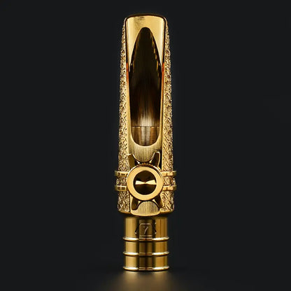 Metal Jazz Tenor Saxophone Mouthpiece -Music Accessories, Warm Deep Vibrant Tone, Intricately Carved Patterns Cover the Entire Body， Ideal for Beginners in Concert Band, Jazz Band and Marching Band