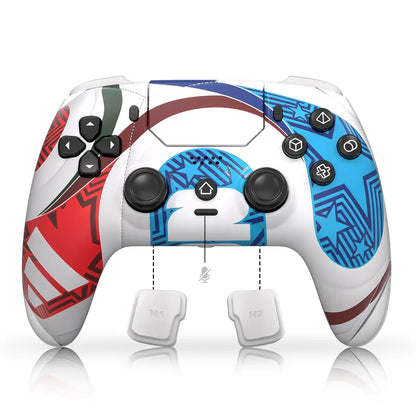 YUYIU Hall Effect Wireless Controller for PS5/PC – Programmable Macro Back Buttons, 6-Axis Gyro, Dual Vibration, Turbo, Touchpad, Bluetooth 5.0, 3.5Mm Audio & Mic