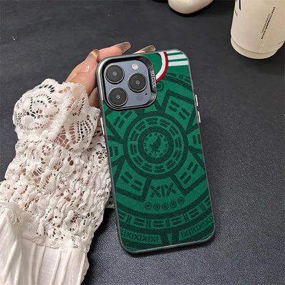 Mexico National Team Aesthetic IMD Phone Case for iPhone and Samsung Galaxy - Shockproof Luxury TPU and PC Cover in Black and Silver