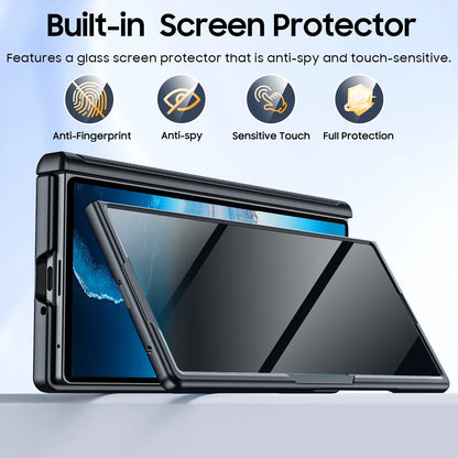 BSNRM for Samsung Galaxy Z Fold 7 Case, Privacy Screen Protector Case with Magnetic Hinge Protection, Hidden Kickstand, Slim Protective Phone Cover for Business and Movie Watching