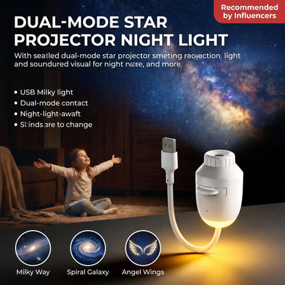 Starry Sky Projector Night Light – Galaxy & Moon LED Star Projector for Bedroom, Touch Control, USB Powered Ambient Lamp, 3 Projection Modes