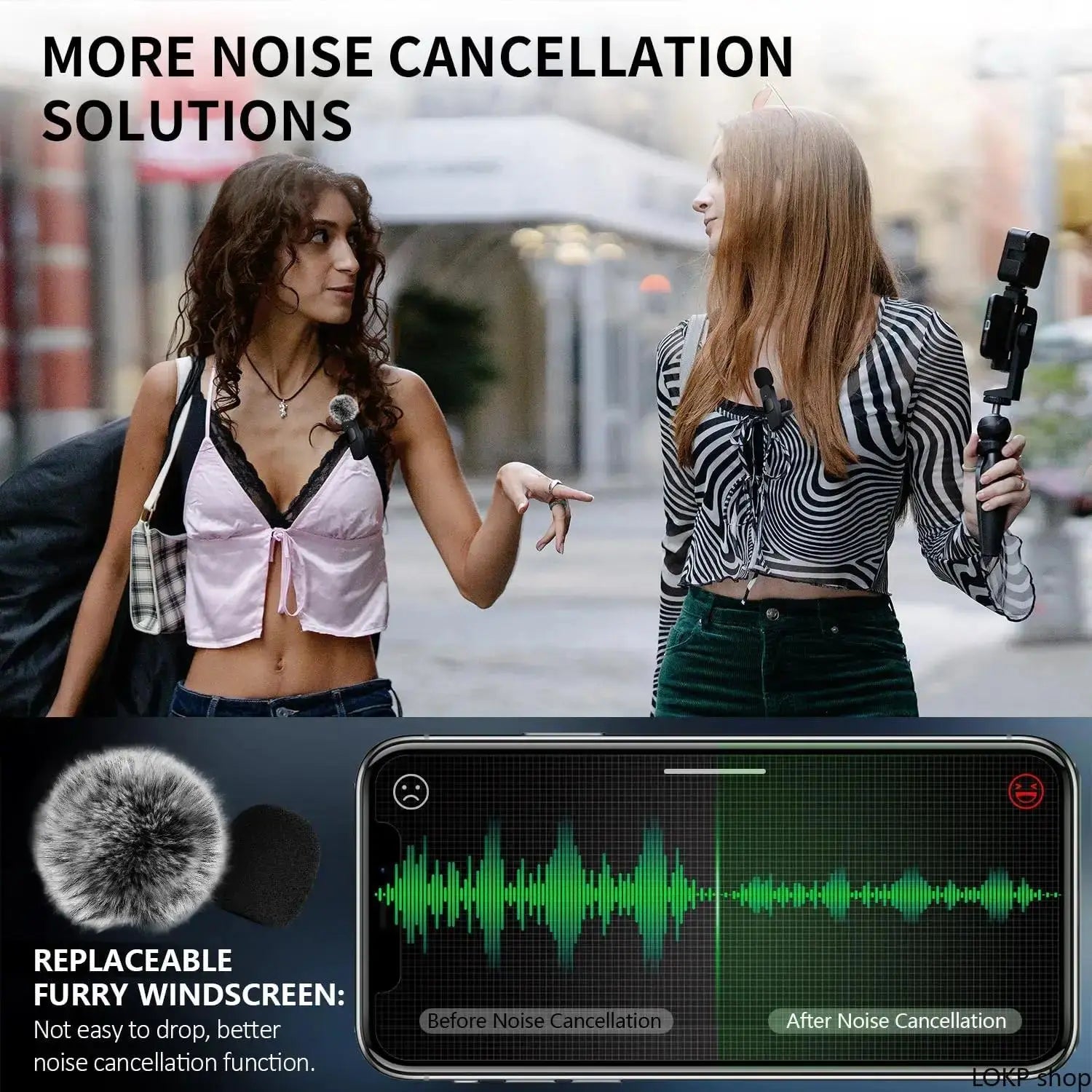 Wireless Lavalier Microphone Set for iPhone, Android, and iPad - Mini Clip-On Microphones with Exceptional Sound Quality for Recording, Live Streaming, and Vlogging